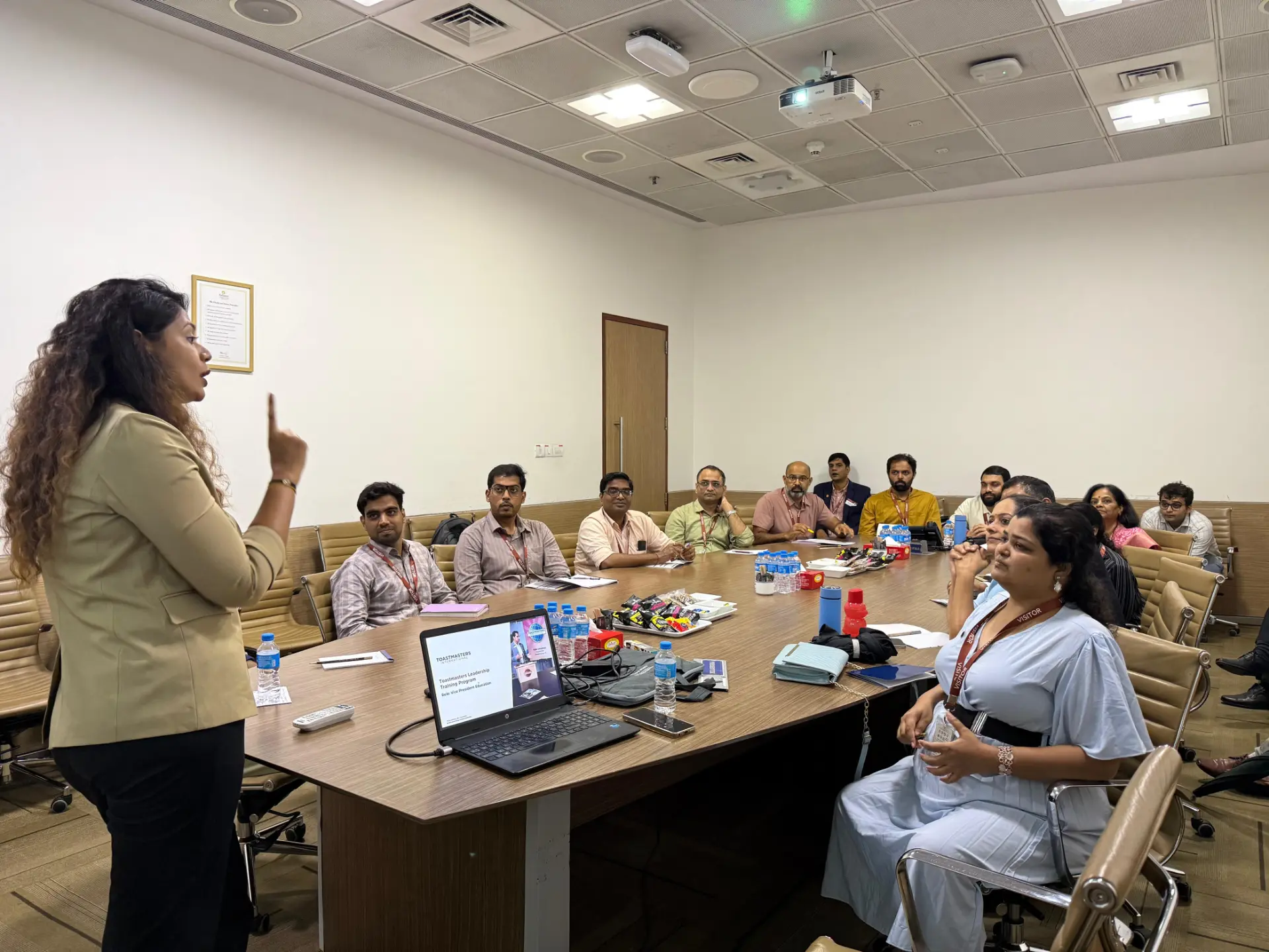 Leadership training session with corporate cohort